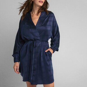 Navy Lunya Washable Silk Robe
